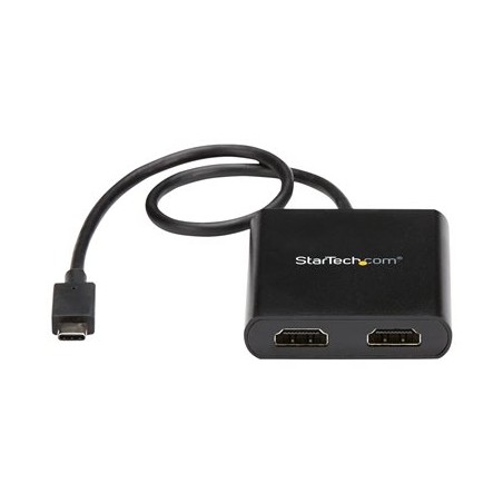 StarTech.com 2-Port Multi Monitor Adapter, USB-C to 2x HDMI Video Splitter, USB Type-C DP Alt Mode to HDMI MST Hub, Dual 4K