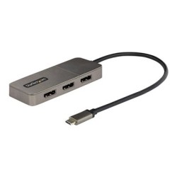 StarTech.com USB-C to Triple DisplayPort 1.4 MST Hub, 4K 60Hz, 1ft (30cm) Cable, USB Type-C Multi Monitor Adapter for Laptop