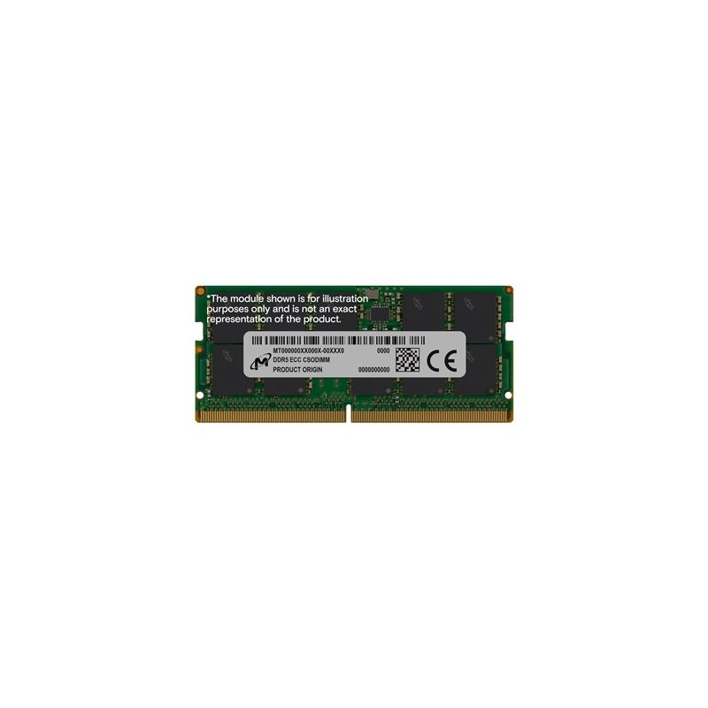 Micron - DDR5 - modul - 16 GB - SO-DIMM 262 pinů - 3200 MHz / PC5-51200 - CL52 - nastaveno na taktování - ECC