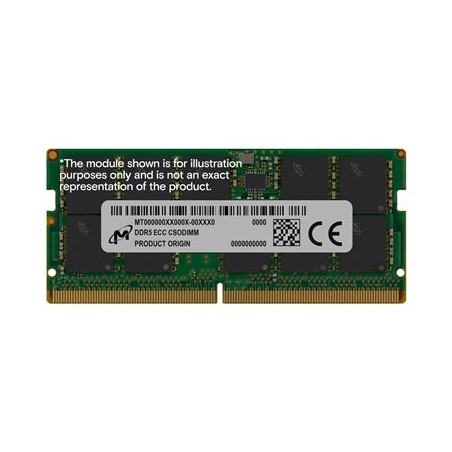 Micron - DDR5 - modul - 16 GB - SO-DIMM 262 pinů - 3200 MHz / PC5-51200 - CL52 - nastaveno na taktování - ECC
