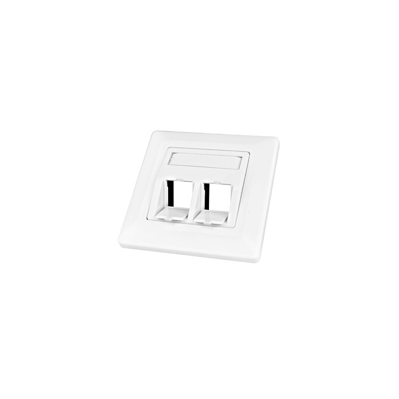 Datová zásuvka pod omítku pro 2 moduly (45°),prázdná,RAL9010