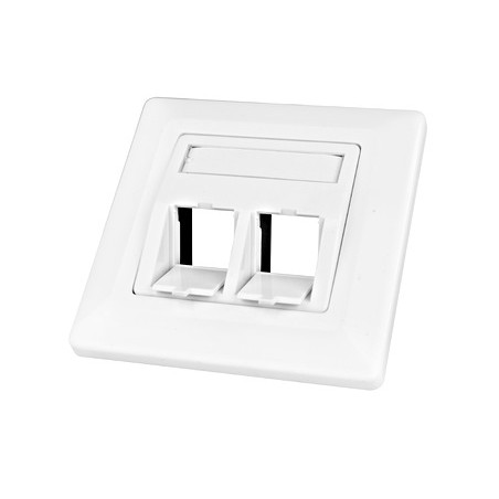 Datová zásuvka pod omítku pro 2 moduly (45°),prázdná,RAL9010
