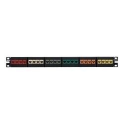 Panduit NetKey Modular Faceplate Patch Panel - Propojovací panel - černá - 1U - 19" - 24 porty
