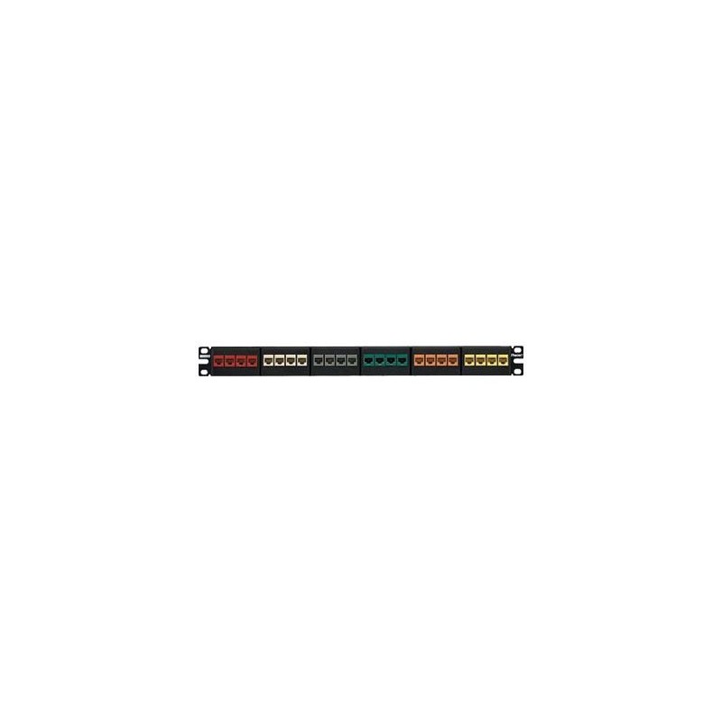 Panduit NetKey Modular Faceplate Patch Panel - Propojovací panel - černá - 1U - 19" - 24 porty