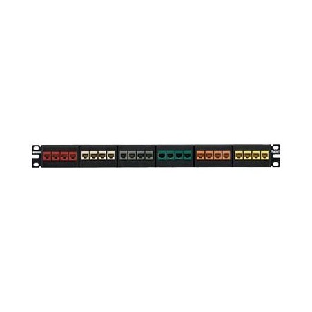 Panduit NetKey Modular Faceplate Patch Panel - Propojovací panel - černá - 1U - 19" - 24 porty