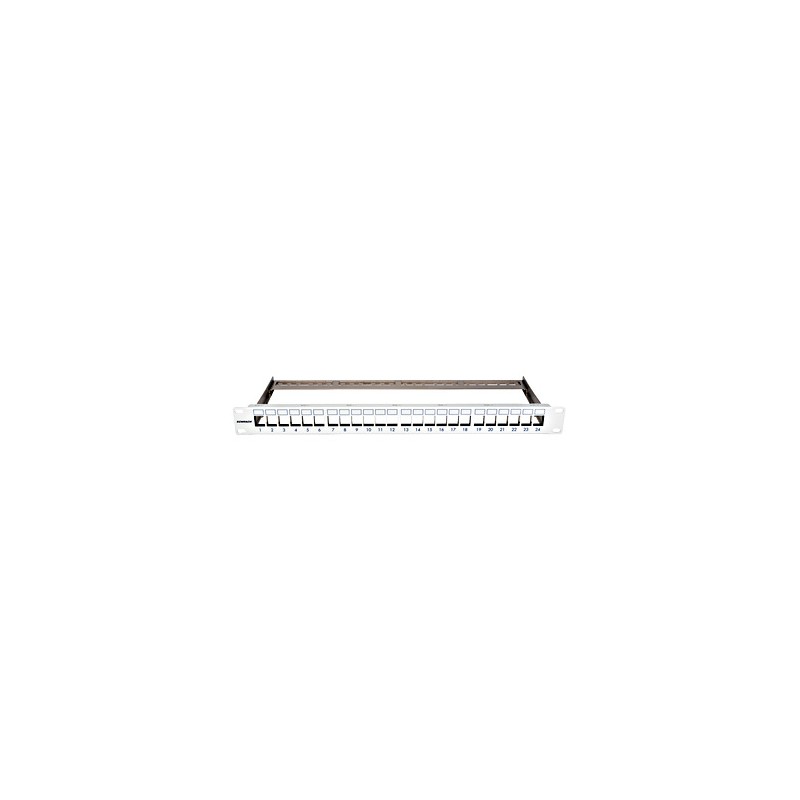 19" patchpanel pro max. 24 keystone,neosazený,1U,RAL 7035