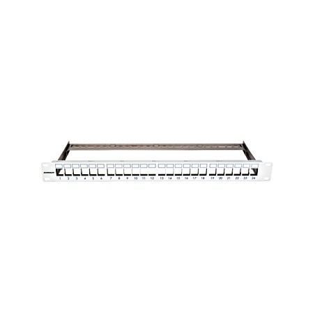 19" patchpanel pro max. 24 keystone,neosazený,1U,RAL 7035