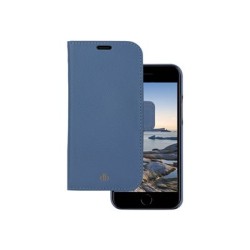 dbramante1928 New York - Pouzdro s klopou pro mobilní telefon - detachable magnetic back-cover - kůže Saffiano - Um blue - pro
