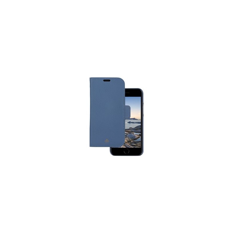 dbramante1928 New York - Pouzdro s klopou pro mobilní telefon - detachable magnetic back-cover - kůže Saffiano - Um blue - pro