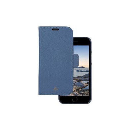 dbramante1928 New York - Pouzdro s klopou pro mobilní telefon - detachable magnetic back-cover - kůže Saffiano - Um blue - pro
