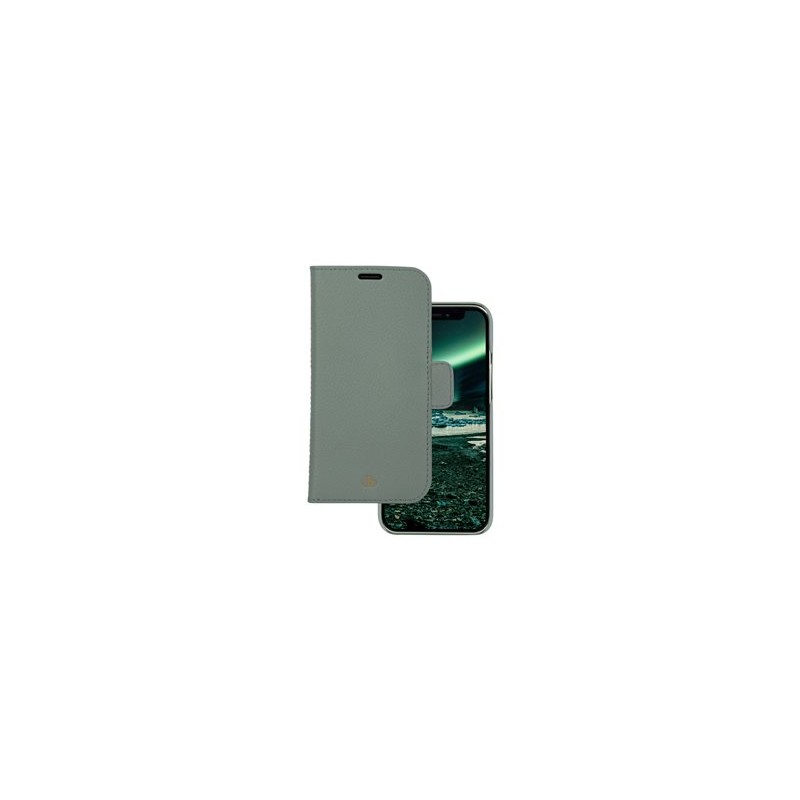 dbramante1928 New York - Pouzdro s klopou pro mobilní telefon - detachable magnetic back-cover - kůže Saffiano - green bay