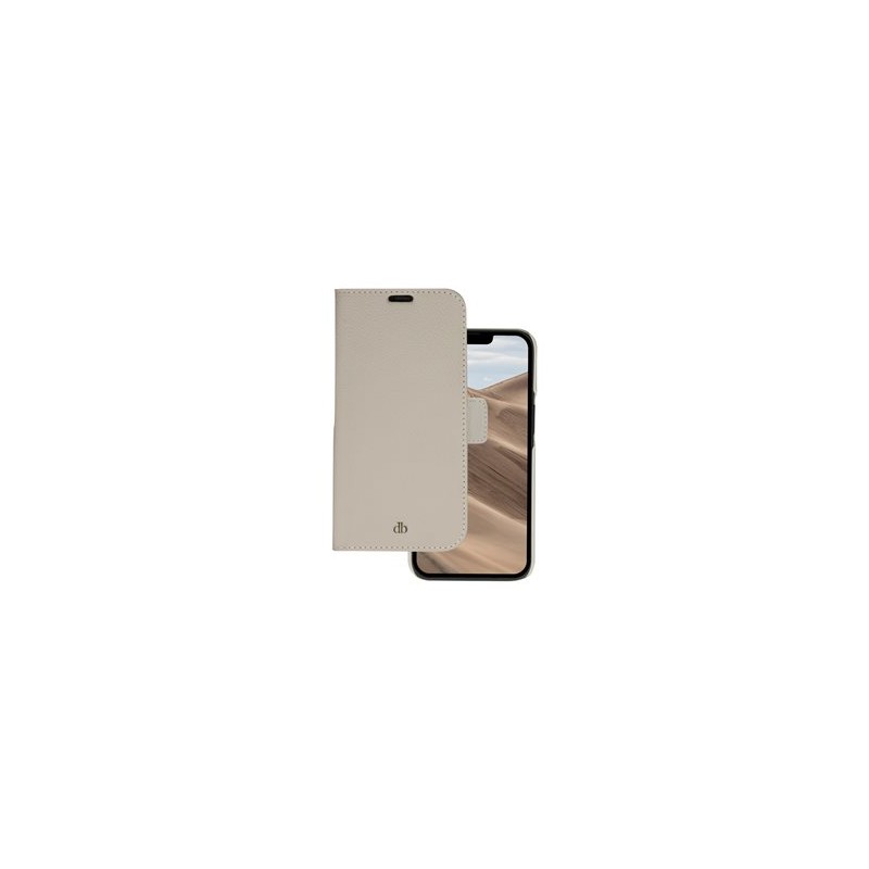 dbramante1928 New York - Pouzdro s klopou pro mobilní telefon - pebbled full-grain sustainable leather - sand dune - pro Apple