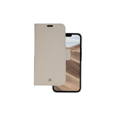 dbramante1928 New York - Pouzdro s klopou pro mobilní telefon - pebbled full-grain sustainable leather - sand dune - pro Apple