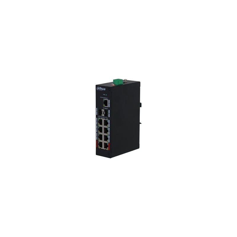 Dahua PFS3211-8GT-120-V2 - Přepínač - neřízený - 8 x 10/100/1000 (PoE) + 2 x 1000 (uplink) + 1 x 10/100/1000 (uplink) - desktop