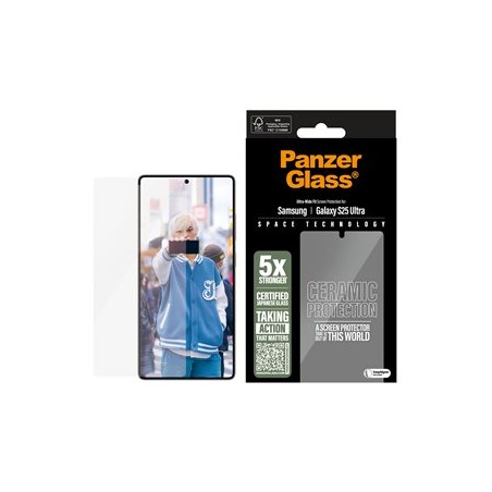 PanzerGlass Ceramic Protection - Ochrana obrazovky pro mobilní telefon - ultra široký tvar - sklo - barva rámu černá