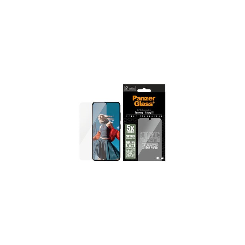 PanzerGlass Ceramic Protection - Ochrana obrazovky pro mobilní telefon - ultra široký tvar - sklo - pro Samsung Galaxy S25 Edge