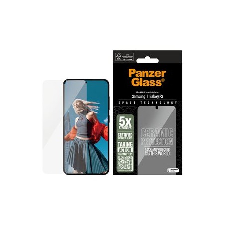 PanzerGlass Ceramic Protection - Ochrana obrazovky pro mobilní telefon - ultra široký tvar - sklo - pro Samsung Galaxy S25 Edge