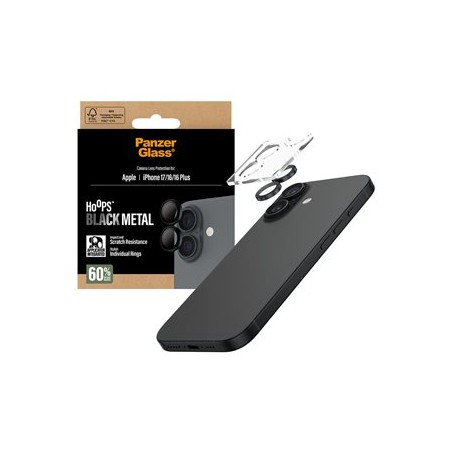 PanzerGlass Hoops - Chránic na objektiv pro mobilní telefon - cerná - pro Apple iPhone 16, 16 Plus, 17