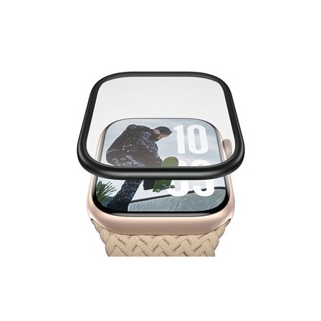 PanzerGlass - Ochrana obrazovky pro chytré hodinky - kovový - sklo - barva rámu cerná - pro Apple Watch (46 mm)