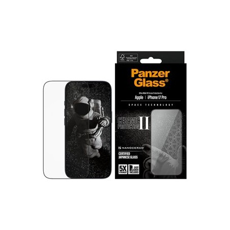 PanzerGlass Ceramic Protection II - Ochrana obrazovky pro mobilní telefon - ultraširoký strih s EasyAligner - sklo - barva rámu