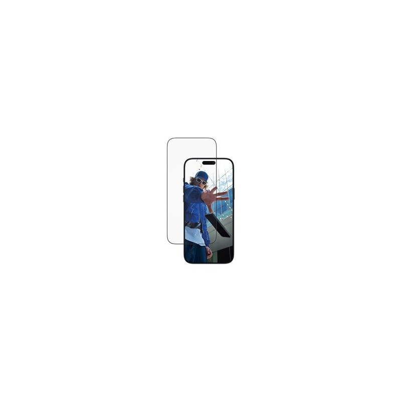 PanzerGlass - Ochrana obrazovky pro mobilní telefon - ultraširoký strih s EasyAligner - sklo - barva rámu cerná - pro Apple
