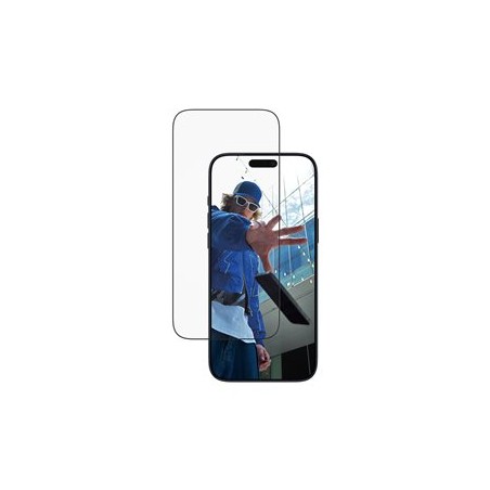PanzerGlass - Ochrana obrazovky pro mobilní telefon - ultraširoký strih s EasyAligner - sklo - barva rámu cerná - pro Apple