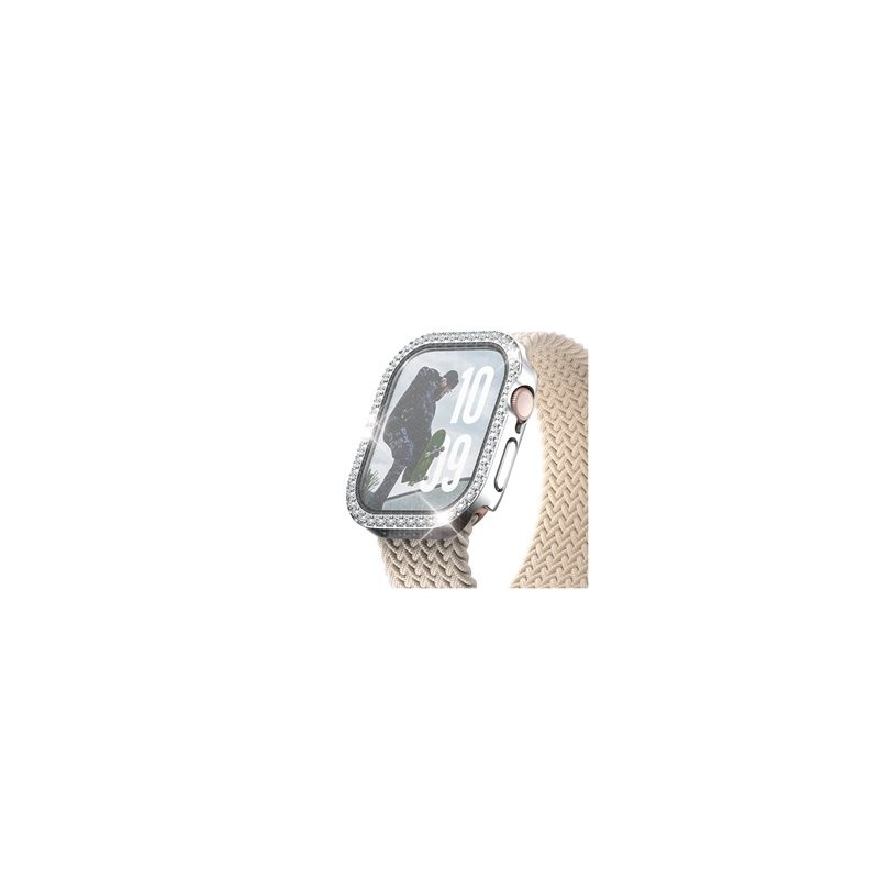 PanzerGlass Disco - Ochranný kryt prední obal pro chytré hodinky - celé telo, 46 mm - sklo, plast - stríbrná - pro Apple Watch