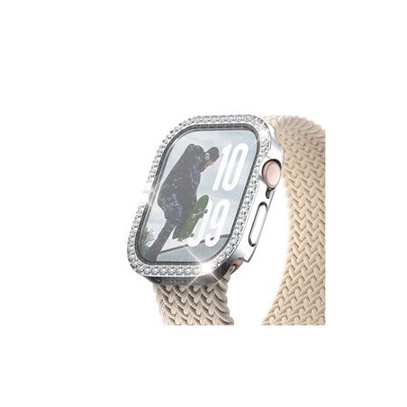 PanzerGlass Disco - Ochranný kryt prední obal pro chytré hodinky - celé telo, 46 mm - sklo, plast - stríbrná - pro Apple Watch