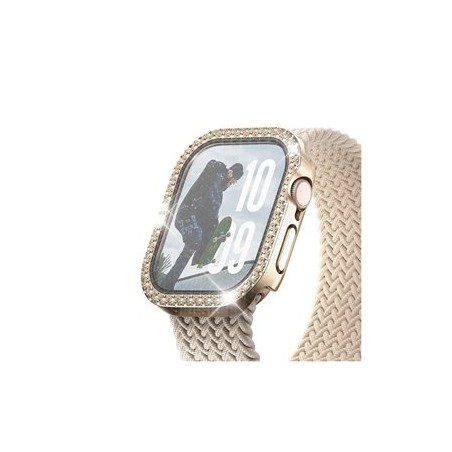 PanzerGlass Disco - Ochranný kryt prední obal pro chytré hodinky - celé telo, 46 mm - sklo, plast - zlatá - pro Apple Watch (46