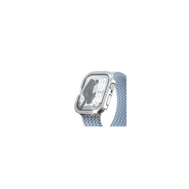 PanzerGlass Disco - Ochranný kryt prední obal pro chytré hodinky - celé telo, 42 mm - sklo, plast - stríbrná - pro Apple Watch