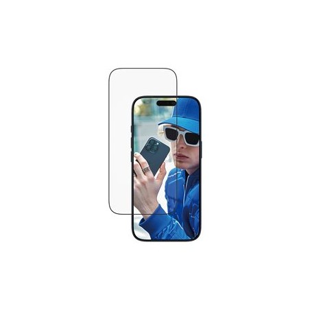 PanzerGlass - Ochrana obrazovky pro mobilní telefon - ultraširoký strih s EasyAligner - sklo - barva rámu cerná - pro Apple