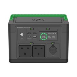 Schneider OffGrid 330 - Prenosná napájecí stanice - LCD, 2 zásuvky BS1363, sinusový prubeh, 3 USB-A, 1 USB-C, bezdrátová
