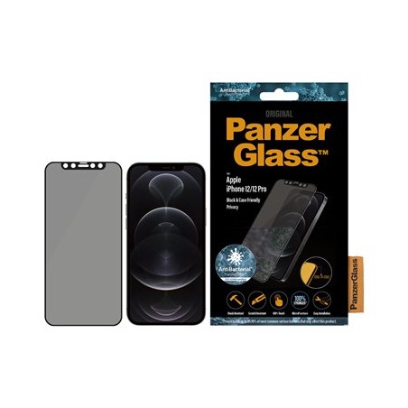 PanzerGlass Original - Ochrana obrazovky pro mobilní telefon - sklo - s bezpecnostním filtrem - 6.1" - cerná - pro Apple iPhone