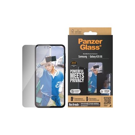 PanzerGlass Privacy - Ochrana obrazovky pro mobilní telefon - ultra široký tvar - sklo - s bezpecnostním filtrem - pro Samsung