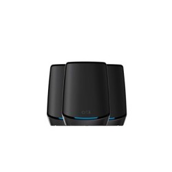NETGEAR Orbi RBK863SB - Systém WiFi - (router, 2 extendery) - až 6750 čtverečních stop - mesh 10GbE - Wi-Fi 6 - Tri-Band