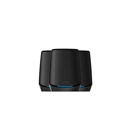 NETGEAR Orbi RBK863SB - Systém WiFi - (router, 2 extendery) - až 6750 čtverečních stop - mesh 10GbE - Wi-Fi 6 - Tri-Band