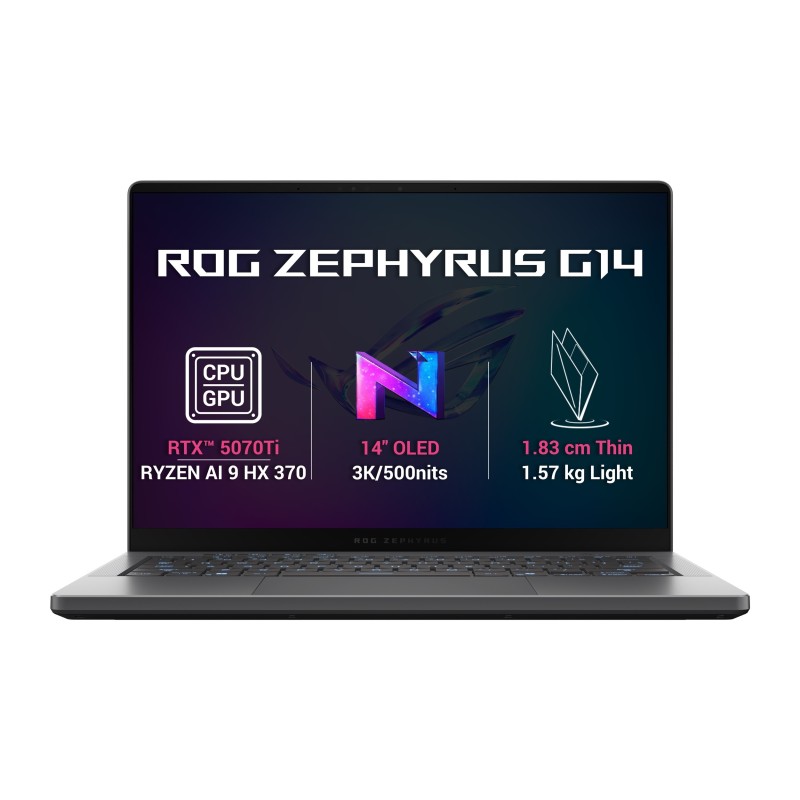 ASUS ROG Zephyrus G14/GA403WR-NEBULA109X/AI9-HX370/14"/2880x1800/32GB/1TB/RTX 5070Ti/W11P/Gray/2R