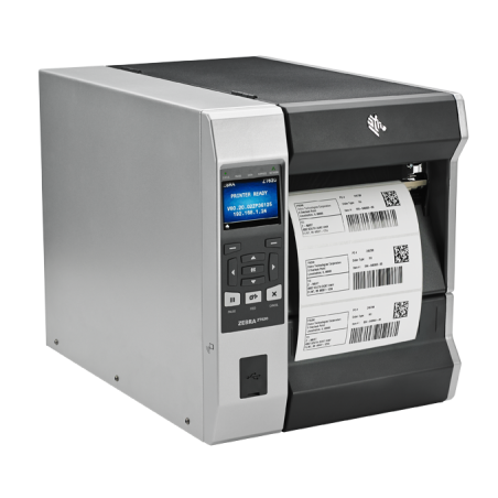 TT Printer ZT610 4", 300 dpi, Euro and UK cord, Serial, USB, Gigabit Ethernet, Bluetooth 4.0, USB Host, Rewind… ZT61043T2E0100Z