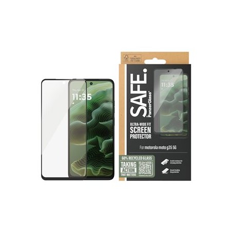 SAFE. by PanzerGlass - Ochrana obrazovky pro mobilní telefon - ultra široký tvar - sklo - barva rámu cerná - pro Motorola Moto