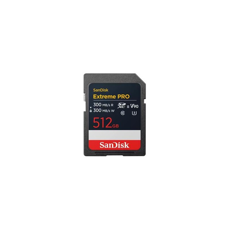SanDisk Extreme Pro - Paměťová karta flash - 512 GB - Video Class V90 / UHS-II U3 / Class10 - SDXC UHS-II