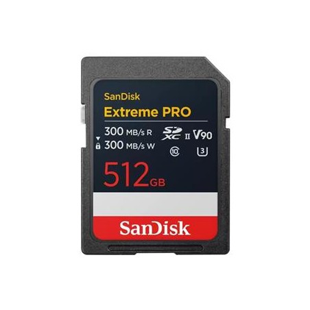 SanDisk Extreme Pro - Paměťová karta flash - 512 GB - Video Class V90 / UHS-II U3 / Class10 - SDXC UHS-II