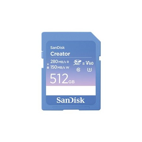 SanDisk Creator - Paměťová karta flash - 512 GB - Video Class V60 / UHS-II U3 / Class10 - SDXC UHS-II