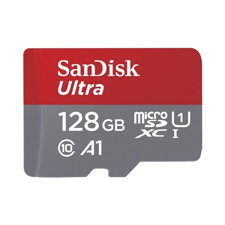 SanDisk Ultra - Paměťová karta flash (adaptér microSDXC na SD zahrnuto) - 128 GB - A1 / UHS-I U1 / Class10 - microSDXC UHS-I