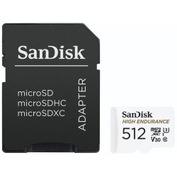 SanDisk High Endurance - Paměťová karta flash (adaptér microSDXC na SD zahrnuto) - 512 GB - Video Class V30 / UHS-I U3 /