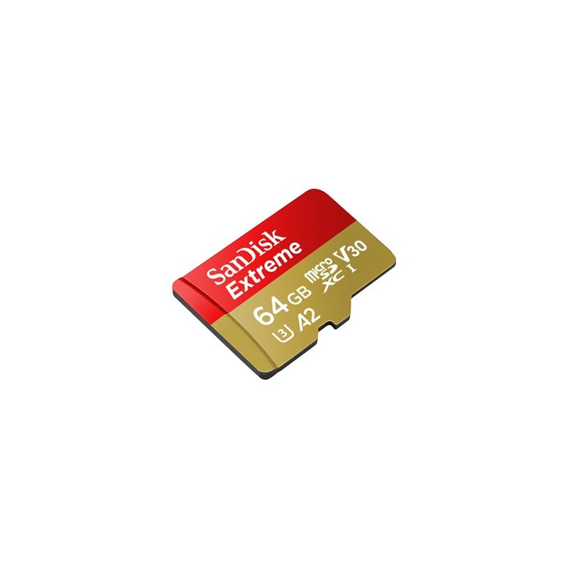 SanDisk Extreme - Paměťová karta flash (adaptér microSDXC na SD zahrnuto) - 64 GB - A2 / Video Class V30 / UHS-I U3 / Class10