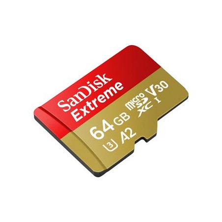 SanDisk Extreme - Paměťová karta flash (adaptér microSDXC na SD zahrnuto) - 64 GB - A2 / Video Class V30 / UHS-I U3 / Class10