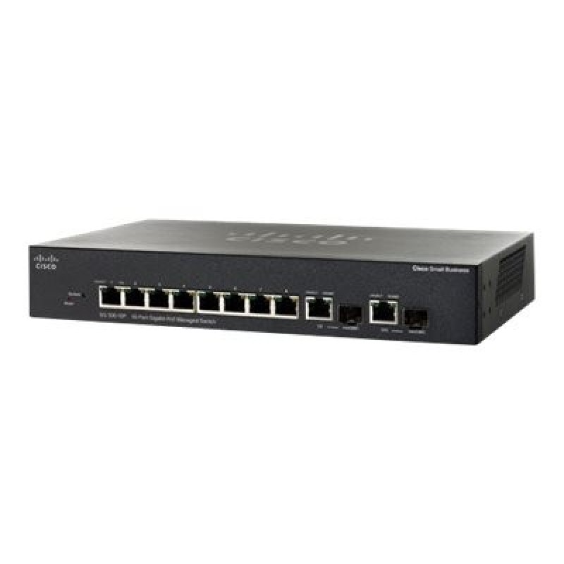 Cisco Small Business SF302-08MPP - Přepínač - L3 - řízený - 8 x 10/100 (PoE+) + 2 x kombinace Gigabit SFP - desktop, Lze