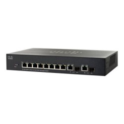 Cisco Small Business SF302-08PP - Přepínač - L3 - řízený - 8 x 10/100 (PoE+) + 2 x kombinace Gigabit SFP - desktop, Lze