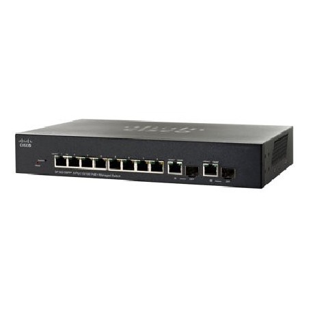Cisco Small Business SF302-08PP - Přepínač - L3 - řízený - 8 x 10/100 (PoE+) + 2 x kombinace Gigabit SFP - desktop, Lze
