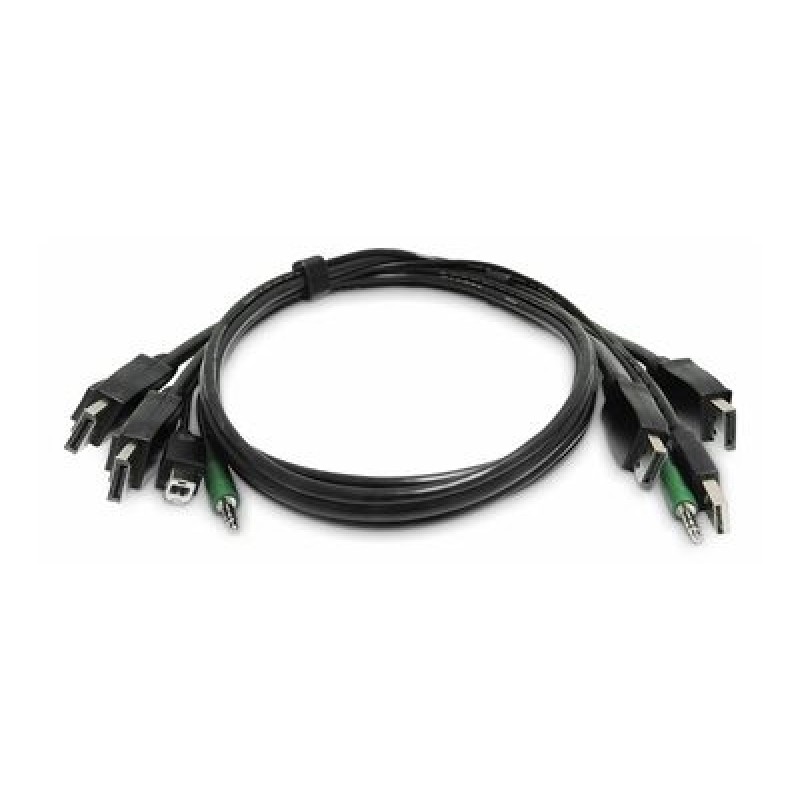 StarTech.com - Kabel klávesnice / videa / myši (KVM) - kompatibilní s TAA - USB typ A, audio jack 3,5 mm, Dis… SK2DPMMKVM06TAA2U